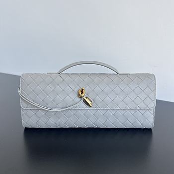 Bottega Veneta Andiamo Clutch Grey Leather - 31x13x3cm