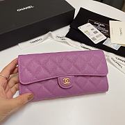 Chanel Wallet Purple Caviar Gold 19cm - 1