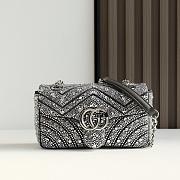 Gucci Marmont crystals small shoulder bag grey 22x12.5x6cm - 1
