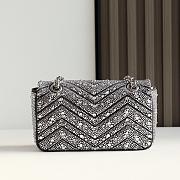 Gucci Marmont crystals small shoulder bag grey 22x12.5x6cm - 5