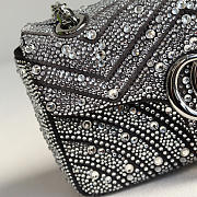 Gucci Marmont crystals small shoulder bag grey 22x12.5x6cm - 2