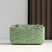 Gucci Marmont crystals small shoulder bag green 22x12.5x6cm - 4