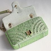 Gucci Marmont crystals small shoulder bag green 22x12.5x6cm - 3