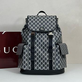 Gucci large backpack in black and silver GG fabric 46x35x12cm