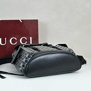 Gucci large backpack in black and silver GG fabric 46x35x12cm - 5