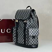 Gucci large backpack in black and silver GG fabric 46x35x12cm - 3