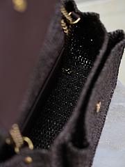 YSL Niki Medium Raffia Shoulder Bag Dark Brown 28x20.5x8.5cm - 5