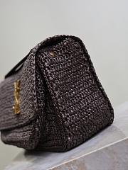 YSL Niki Medium Raffia Shoulder Bag Dark Brown 28x20.5x8.5cm - 2