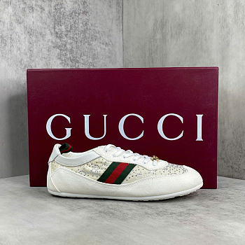 Gucci Shift GG crystal trainers in off white Sneaker