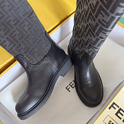 Fendi Filo Black Blue FF fabric boots - 3