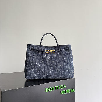 Bottega Veneta Andiamo Navy Denim 35x25x11cm