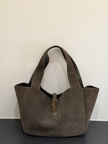 YSL LE 5 À 7 BEA in suede dark brown-grey 50x28x18cm