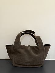 YSL LE 5 À 7 BEA in suede dark brown-grey 50x28x18cm - 5