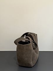 YSL LE 5 À 7 BEA in suede dark brown-grey 50x28x18cm - 4