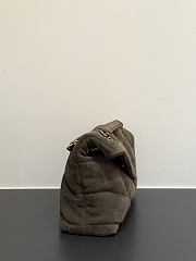 YSL Mini PUFFER suede dark brown-grey 23cm - 3
