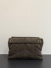 YSL Mini PUFFER suede dark brown-grey 23cm - 2