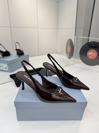 Prada Patent slingback pumps burgundy 7.5cm
