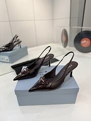 Prada Patent slingback pumps burgundy 7.5cm - 3