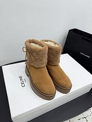 Celine Bulky Suede and Shearling Boot - 3