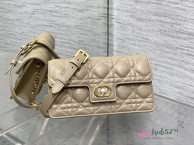 Dior Jolie Mini Bag Beige Cannage Lambskin 21x11.5x4.5cm - 1
