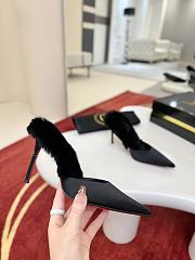 Christian Louboutin Km Fur 85mm Black Mules - 1