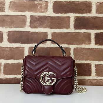 Gucci GG Marmont mini top handle bag red 17x13x6cm
