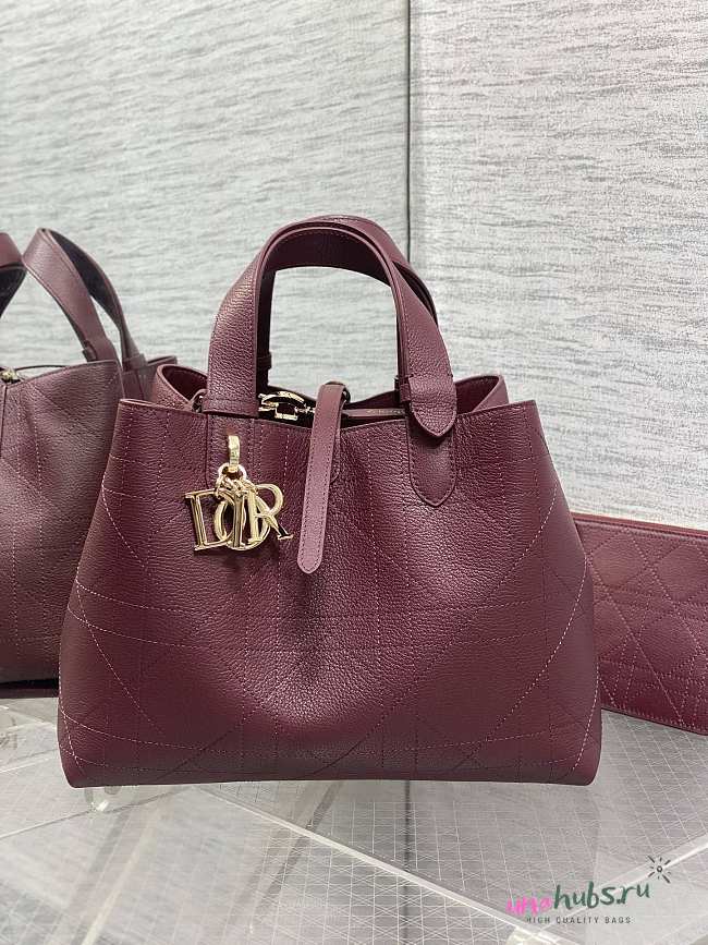 Dior Medium Toujours Burgundy Black Calfskin 28.5x21.5x17cm - 1