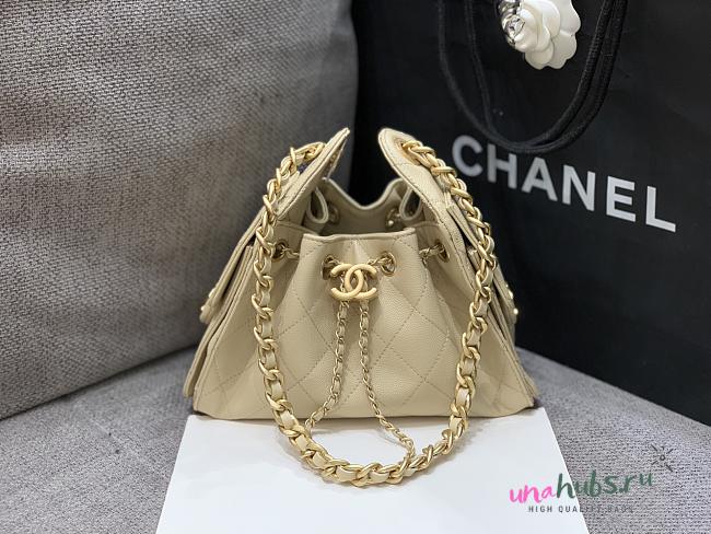 Chanel Mini 25 Handbag Beige Caviar 22x20x12.5cm - 1