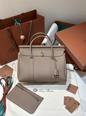 Loro Piana Loom Bag Beige 33x23x18CM