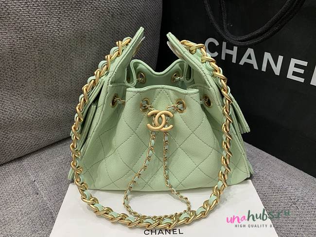 Chanel Mini 25 Handbag Green Caviar 22x20x12.5cm - 1