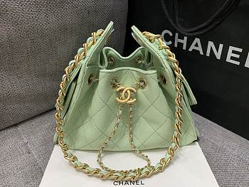 Chanel Mini 25 Handbag Green Caviar 22x20x12.5cm