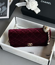 Chanel Pearl Crush Velvet Wallet on Chain 20x12cm - 5
