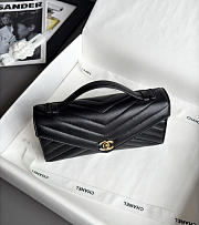 Chanel Pouch Bag Black Lambskin 25x13x6.5cm - 4