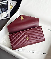 Chanel Pouch Bag Burgundy Lambskin 25x13x6.5cm - 5