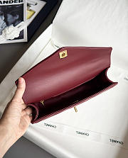 Chanel Pouch Bag Burgundy Lambskin 25x13x6.5cm - 4