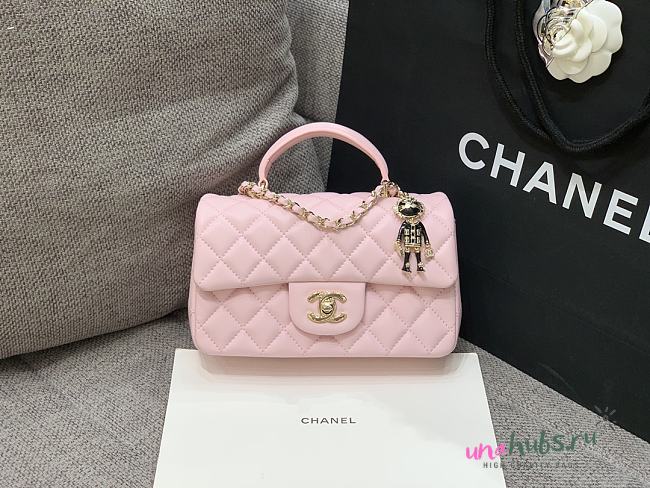 Chanel Top Handle Pink Lambskin 20cm - 1