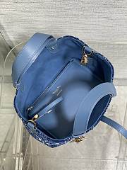 Dior Toujours Bag Blue Tweed 23x15x15cm - 5