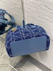 Dior Toujours Bag Blue Tweed 23x15x15cm - 2