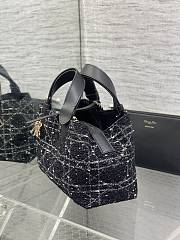 Dior Toujours Bag Black Tweed 23x15x15cm - 3