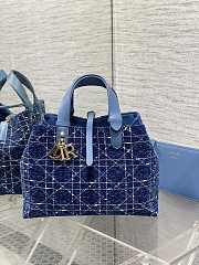 Dior Toujours Bag Blue Tweed 28.5x19x21cm - 1