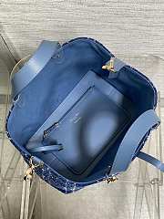 Dior Toujours Bag Blue Tweed 28.5x19x21cm - 5