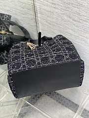 Dior Toujours Bag Black Tweed 28.5x19x21cm - 3