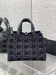 Dior Toujours Bag Black Tweed 28.5x19x21cm - 4