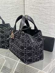 Dior Toujours Bag Black Tweed 28.5x19x21cm - 2