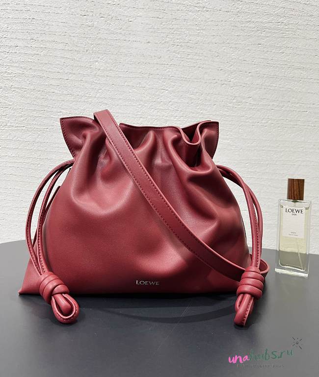 Loewe medium red leather flamenco clutch bag 30x24.5x10cm - 1