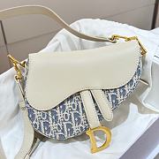 Dior Mini Saddle White Blue 20x14x6cm - 1