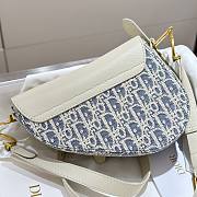 Dior Mini Saddle White Blue 20x14x6cm - 4