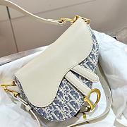 Dior Mini Saddle White Blue 20x14x6cm - 2