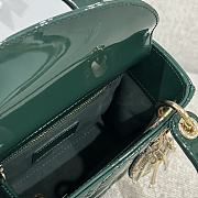 Dior Mini Lady Bag Green Patent 17x15x7cm - 5