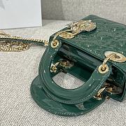 Dior Mini Lady Bag Green Patent 17x15x7cm - 2
